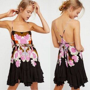 Free People Sweet Lucy floral slip dress with tassels